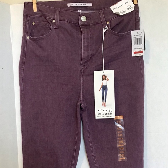 Celebrity Pink Womens Ankle Skinny Jeans Purple - Picture 1 of 9